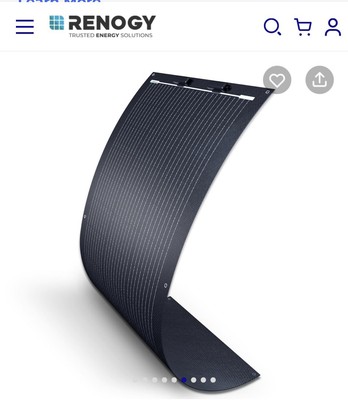 Renogy RSP100DL36UK 100W 12V Mono Semi-Flexibles Biegbares Solarpanel