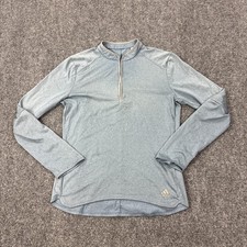 Adidas Climalite Pullover Womens Small Gray 1/4 Zip Long Sleeve Running Top