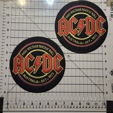 AC/DC EMBROIDERED LARGE SIZE PATCHES 2 / ESTABLISHED 1973 / 7.25 INCH