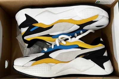 PUMA RS-X3 Prism Men s Low Top Lace-Up Colorblock Sneakers White Multi 374758 02