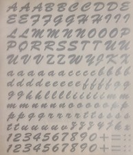 Lettere adesive argento maiuscole minuscole corsivo numeri operazioni