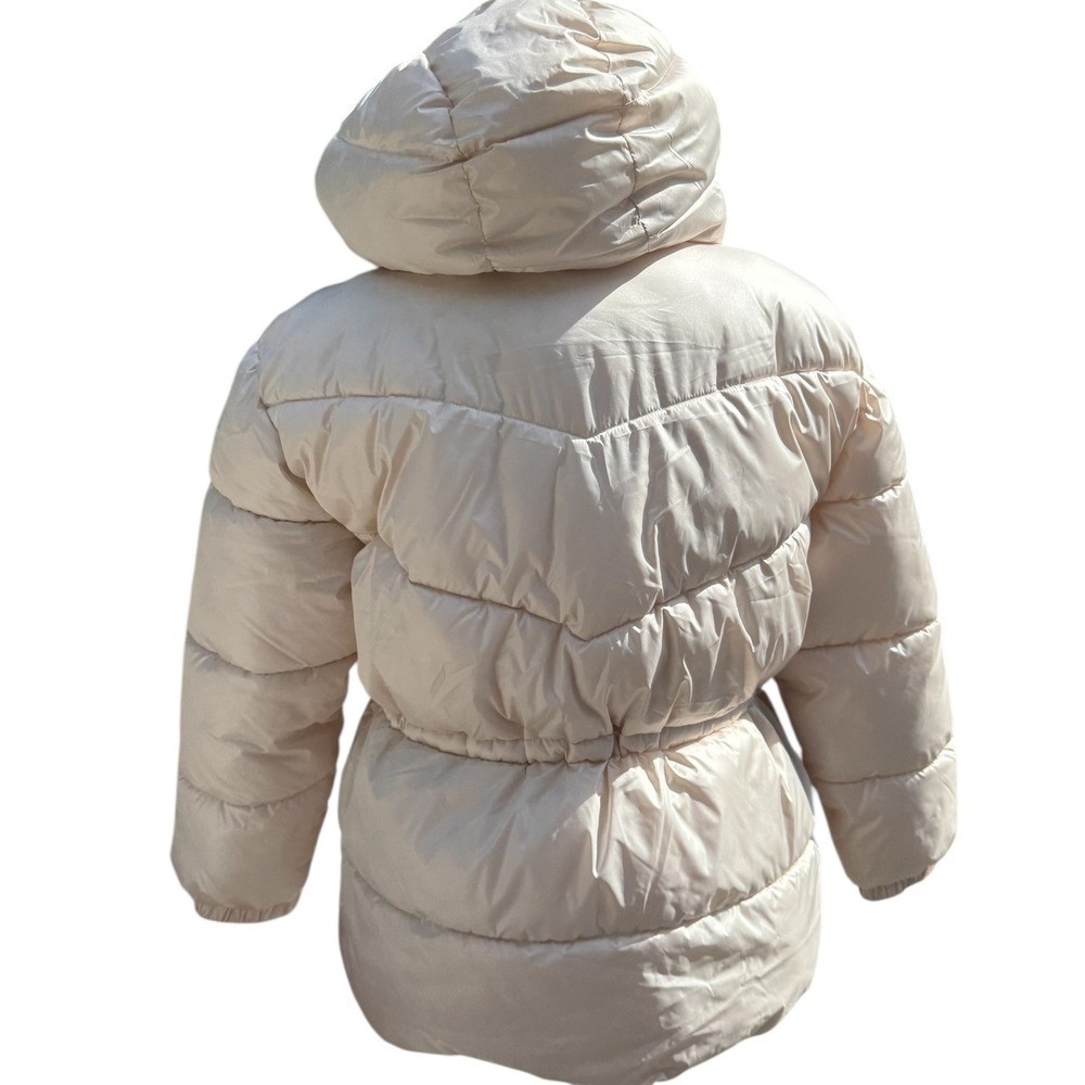 GAP COLDCONTROL MAX Puffer Coat XL Water Resistant Hood Recycled Fill NWT Beige image 2