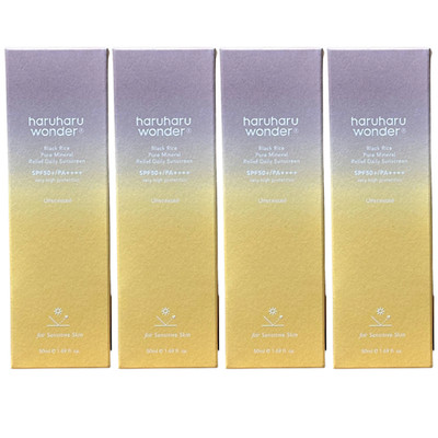 4 Pack Haruharu Wonder Black Rice Sunscreen SPF50+ Unscented 1.69oz