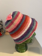 Accessorize Women’s Girls Striped Multicoloured Knitted Wool Beanie Hat,BNWT