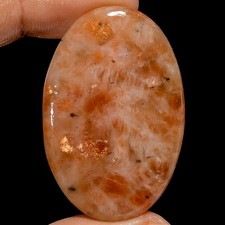100 Natural Sunstone Oval Shape Cabochon Loose Gemstone 57 Ct 43X29X5mm X-25362