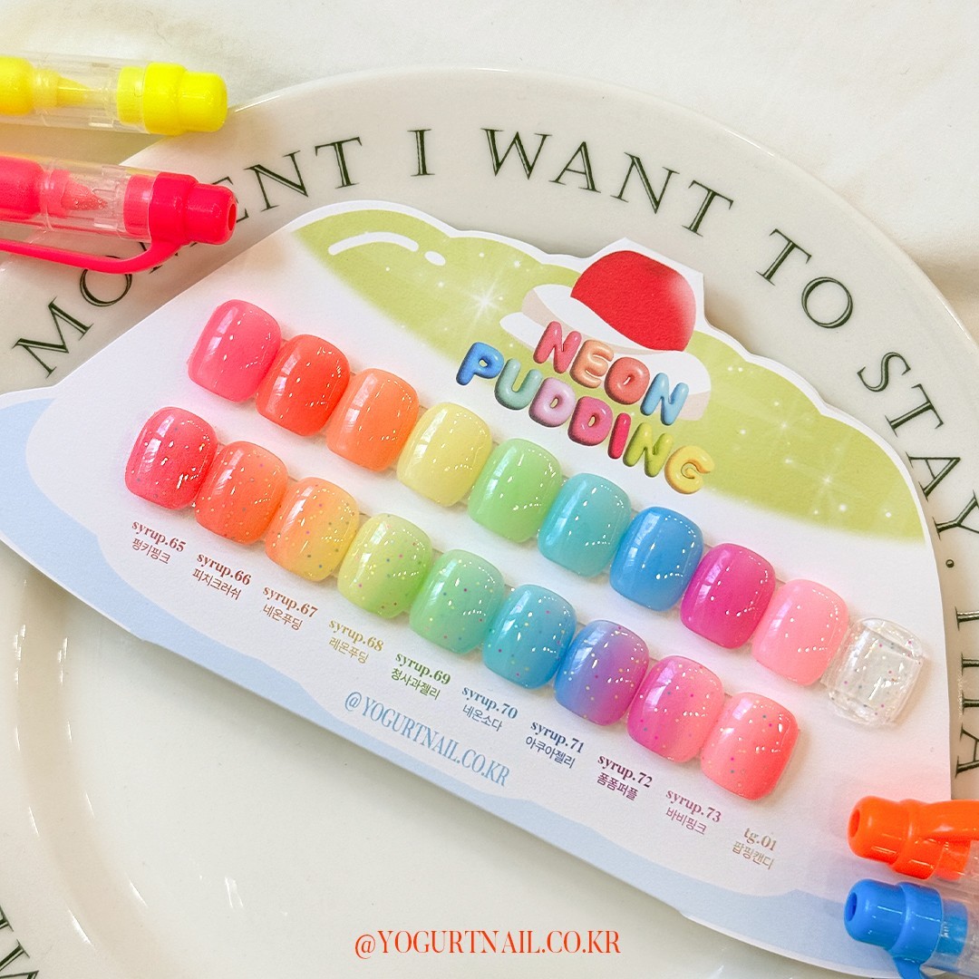 K-Beauty Yogurt Syrup Gel – Neon Pudding Soak Off Gel Nail Polish