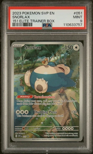 SNORLAX 2023 Pokemon Mew 151 Black Star Promo ETB #051 PSA 9