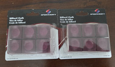 Sportcraft Chalk, Billiard Chalk Pool Cue Cubes Red 2x 6 Pack
