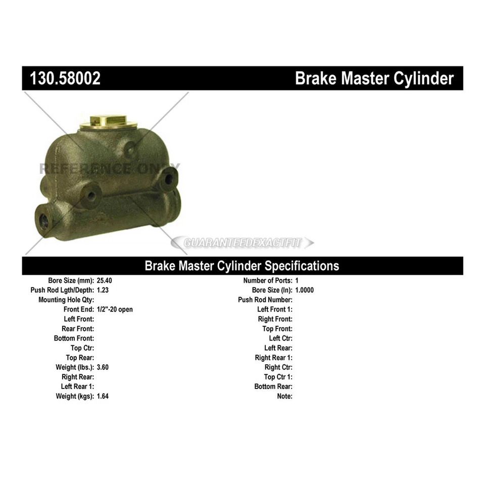 Cilindro maestro de freno centrado CSW para Volvo 445 1956 1957 1958 1959 1960 Foto 3 de 3