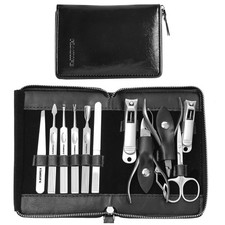 Professional Nail Clippers Set with Leather Case