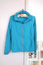 Windbreaker Blue Jacket UK10 workout coat blue hooded zipped pockets active runn