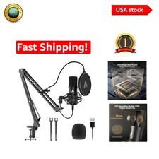 Plug  Play USB Microphone with Metal Boom Arm - Ideal for YouTube  Audiobooks