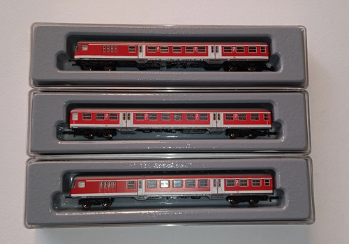 Märklin 1:220 Spur Z 87161+2x 87181 DB AG Rotlinge Nahverkehrswagen n-Wagen OVP | Condition: Gebraucht