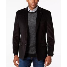 Lauren Ralph Lauren Elbow Patch Corduroy Black Sport Coat Men's Size 44L