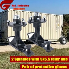 5 X Superior Shipping Container Wheels Container Moving Kit 2 Of Spindles 5.5lug