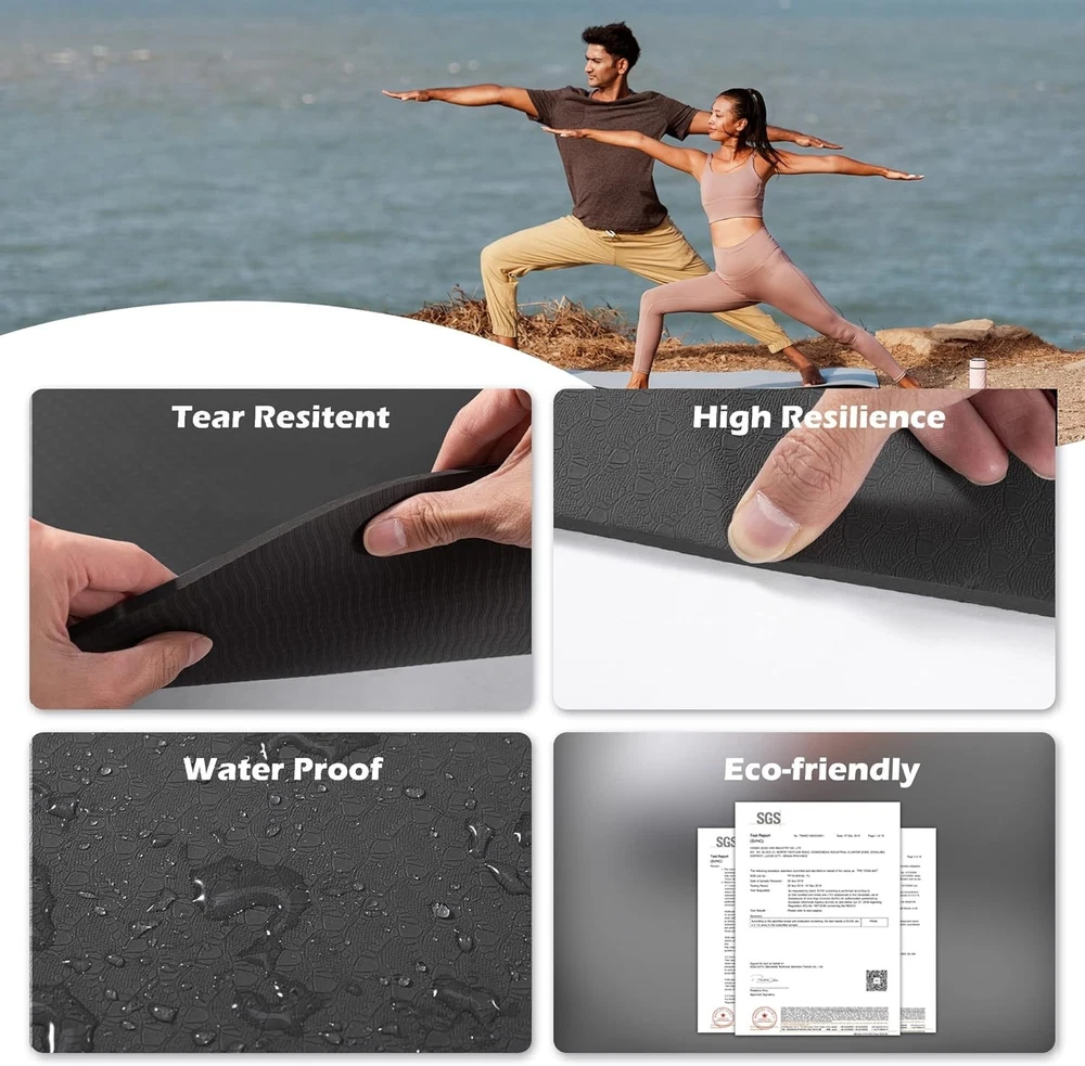 Eco-Friendly Non-Slip Thick Yoga Mat for Women Pilates & Exercise Eco-Friendly Non-Slip Thick Yoga Mat for Women Pilates & Exercise