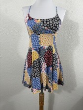 Forever 21 Dress Womens Small Multicolor Floral Patchwork Y2K Style Mini