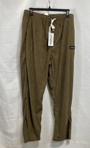 Hidkat Fashion Men's Brown Corduroy Pants Drawstring Elastic Waist NWT Sz L
