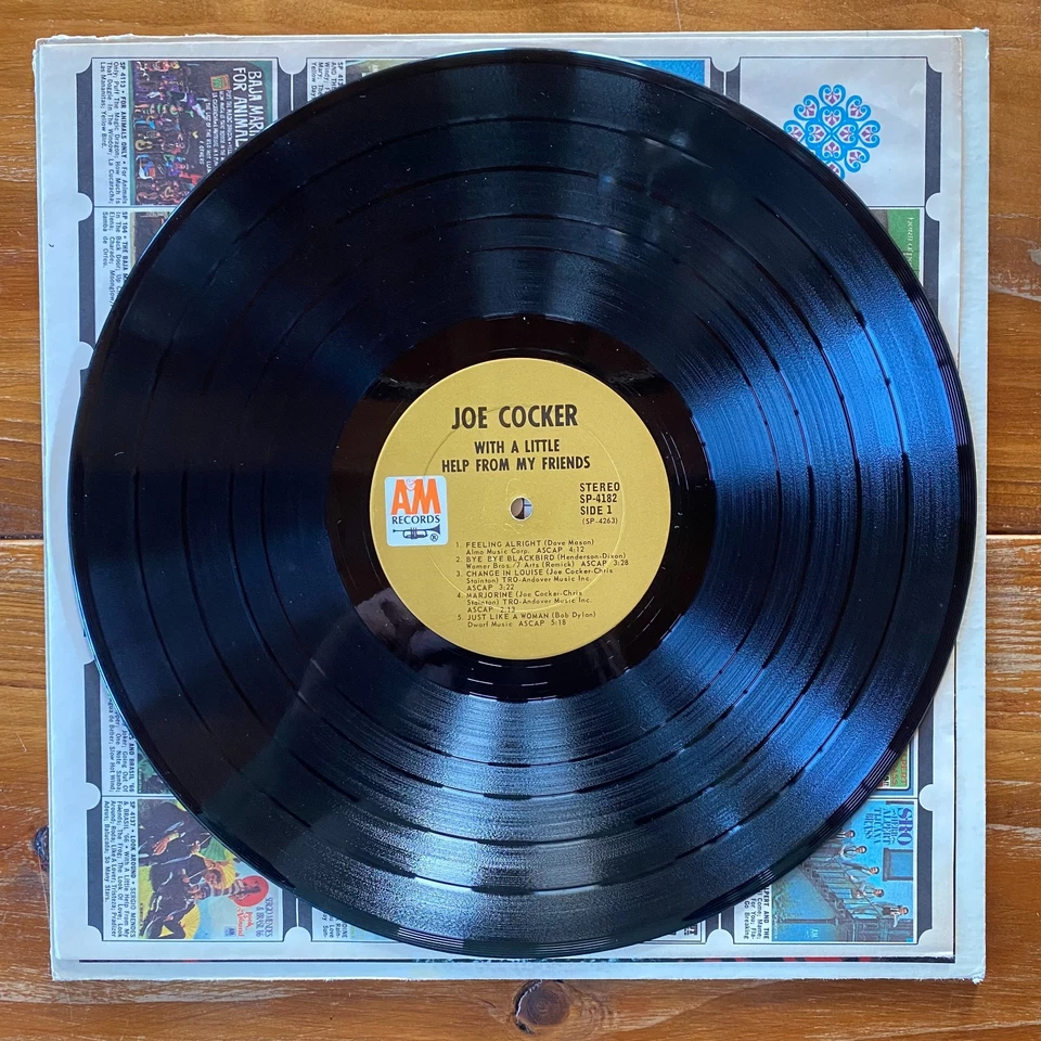 Joe Cocker – With A Little Help From My Friends - Debut Blues Rock Vinyl LP - OG - Image 3 of 4