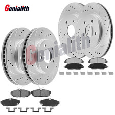 For 2005 - 2010 Ford Mustang Base 4.0l Front Rear Drilled Disc Brake Rotors Pads