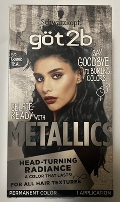 NIB Got2b Metallic Permanent Hair Color, M75 Cosmic Teal, 1 Application
