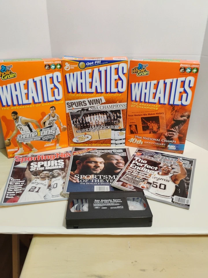 San Antonio Spurs Collection 2 Unopened Boxes I Opened 3 Magazine And Vhs - Image 2 of 4