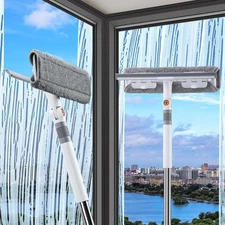 126'' Window Squeegee Kit, 2-in-1 Cleaner with Extension Pole & Rotating