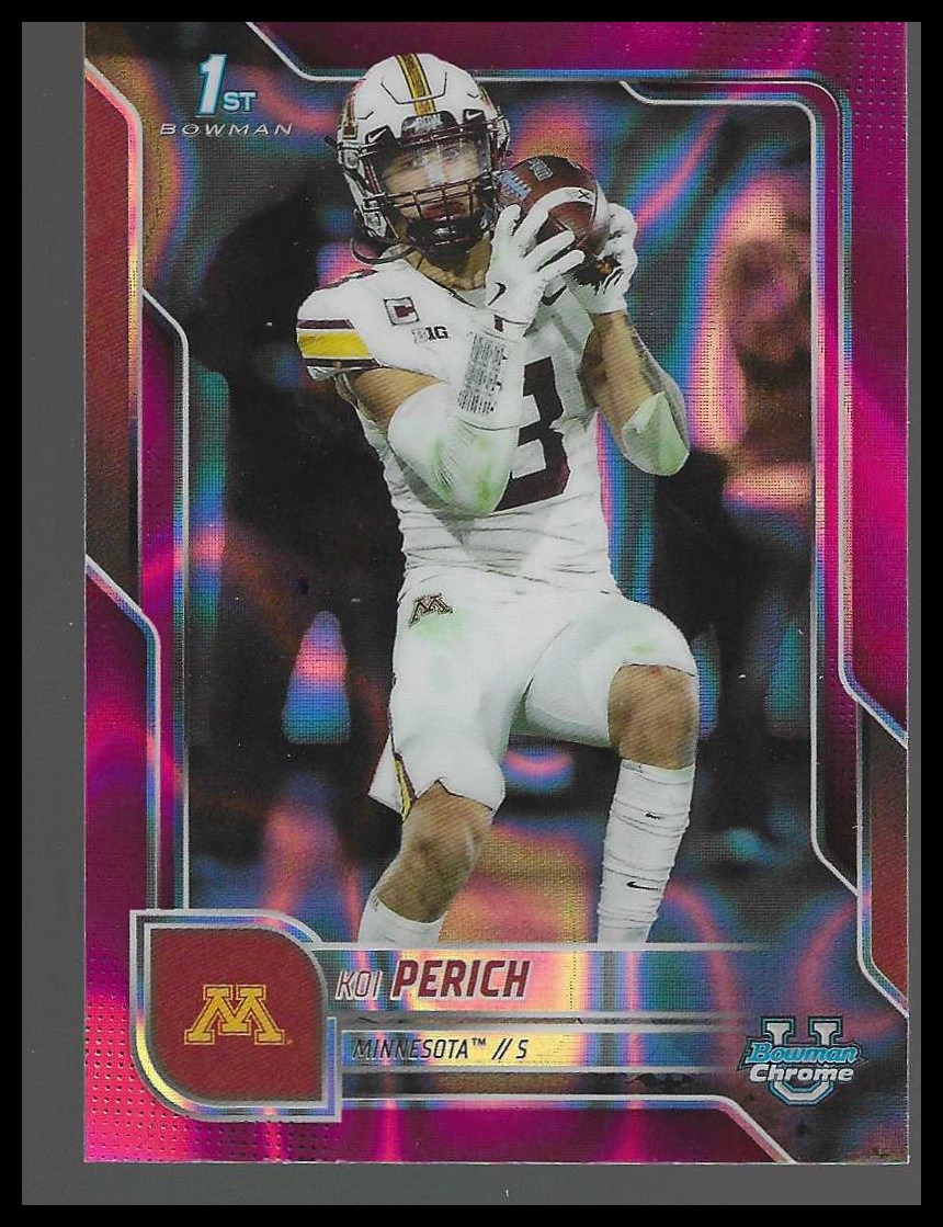 2025 Bowman U Chrome Koi Perich #116 Pink Lava Refractor Golden Gophers