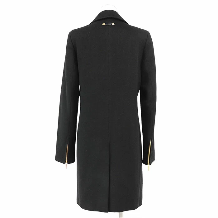 Gucci Cappotto Strain Collare Logo Fodera Cashmere Lana Melton Zip Manica Pelle Se