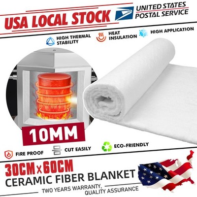 Ceramic Fiber Insulation Blanket Fire resistant 2500F 24''x 12'' 10MM 60CM*30CM