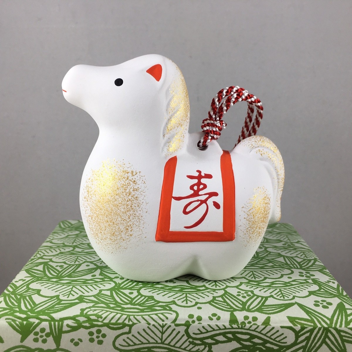 ETO 2026 Zodiac Japanese White Lucky HORSE Bell Ornament Figurine