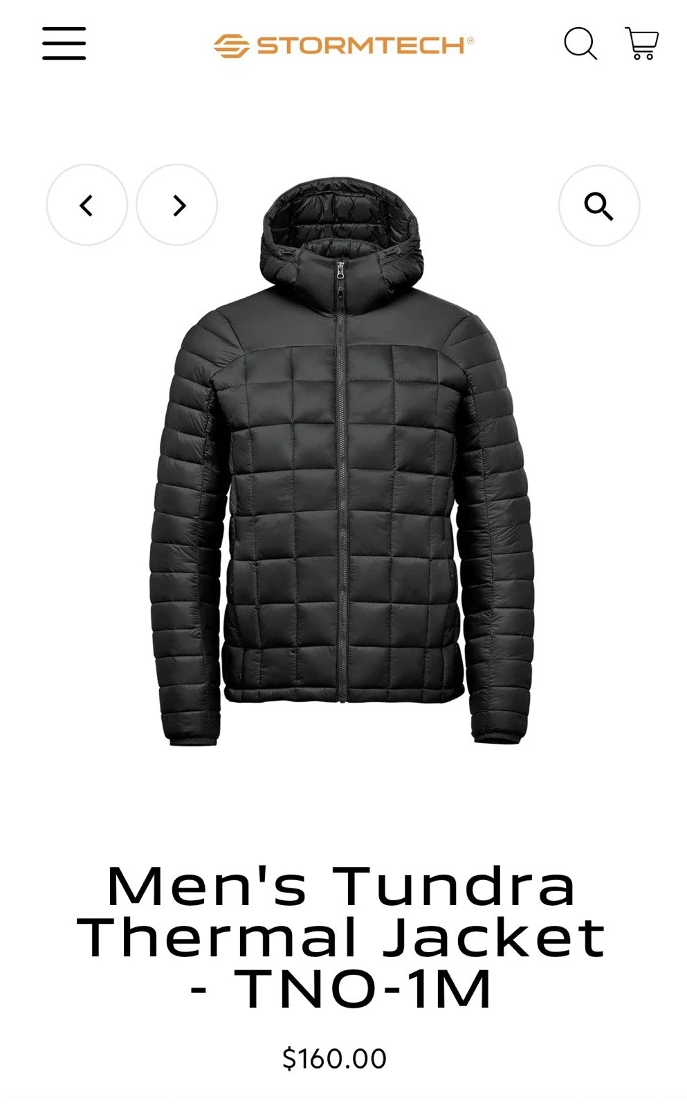 NEW Stormtech Men’s Tundra Thermal Jacket TNO-1M Size Large