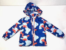 Cat  Jack Kids Windbreaker Rain Jacket XS 4 5 Camo Blue Packable Hood Coat Boy