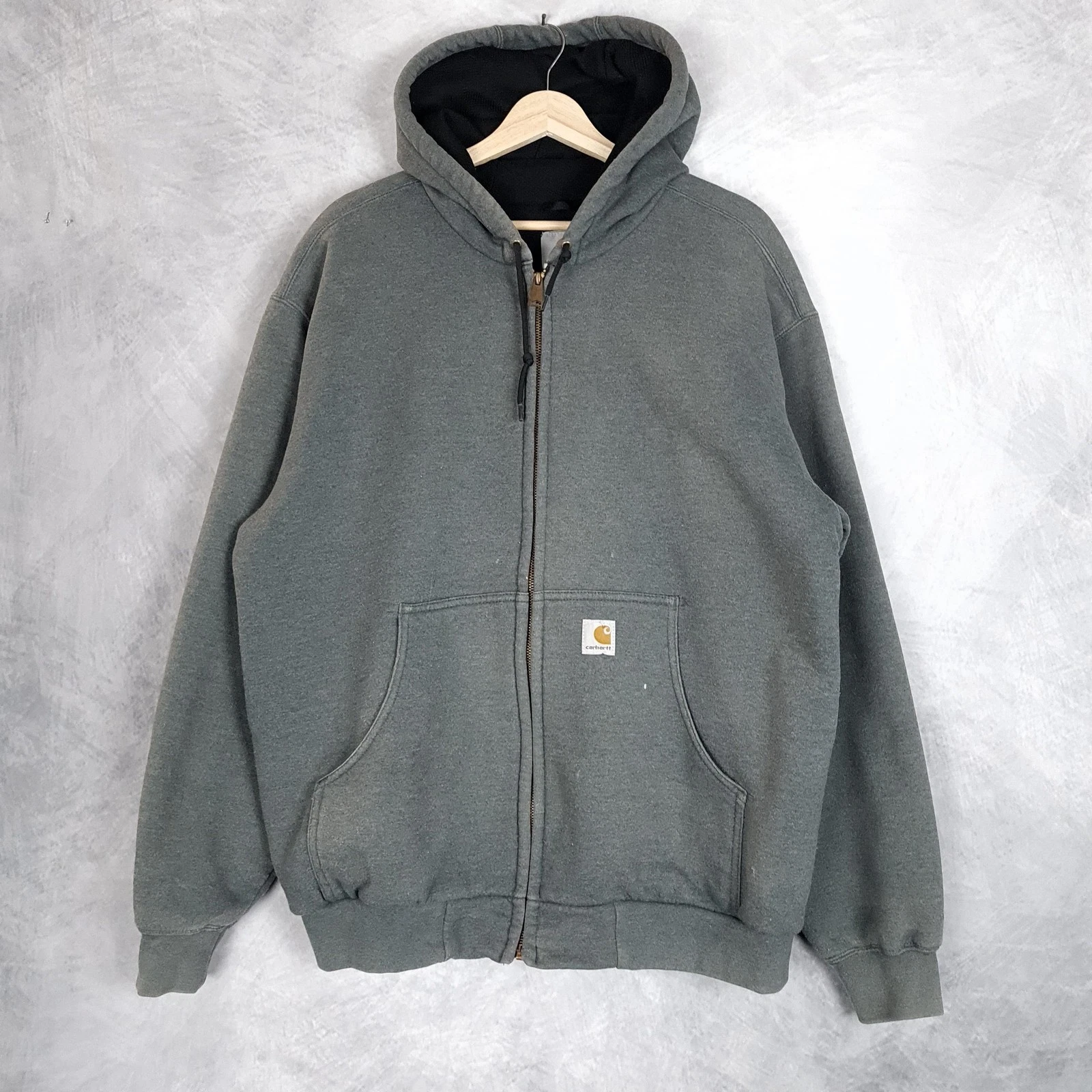 Carhartt 90s Y2K Hoodie Mens Large Gray Sweatshirt Full Zip Thermal Lined Work
Opens in a new window