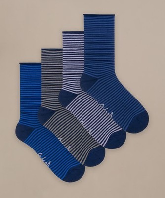 BAM - Herren Everyday Bambus Rolltop/manschettenfreie Socken, 4er Pack, Größe 8-11, weich