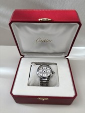 Authentic Cartier Pasha Stainless Steel Men's Watch with Dial Grid Boxed