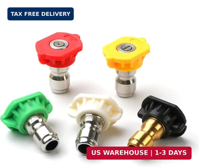 #ad #ad Pressure Washer Nozzle Tips 5 Pack 2.5 GPM Orifice 2.5 1 4quot; Quick Connect 0 $9.25