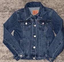 Levi's Jean Jacket Boys Trucker Red Tab Youth Teen Levi Denim, Dark Wash Large