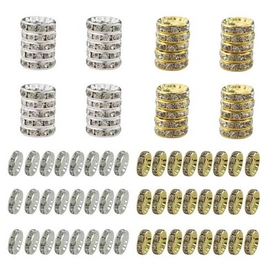 PAMIR TONG 10mm Rhinestone Rondelle Space Small, 200pcs Round Mixed
