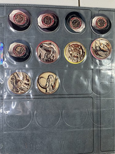 Gibraltar Power Rangers Animal Coin Set Dinosaur Sabertooth Tiger Display Folder