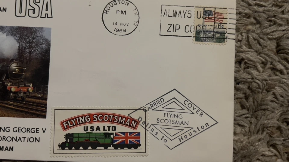 1969 FLYING SCOTSMAN STEAM ENGINE TRAIN CARRIED COVER HOUSTON DALLAS TEXAS - Image 3 of 4