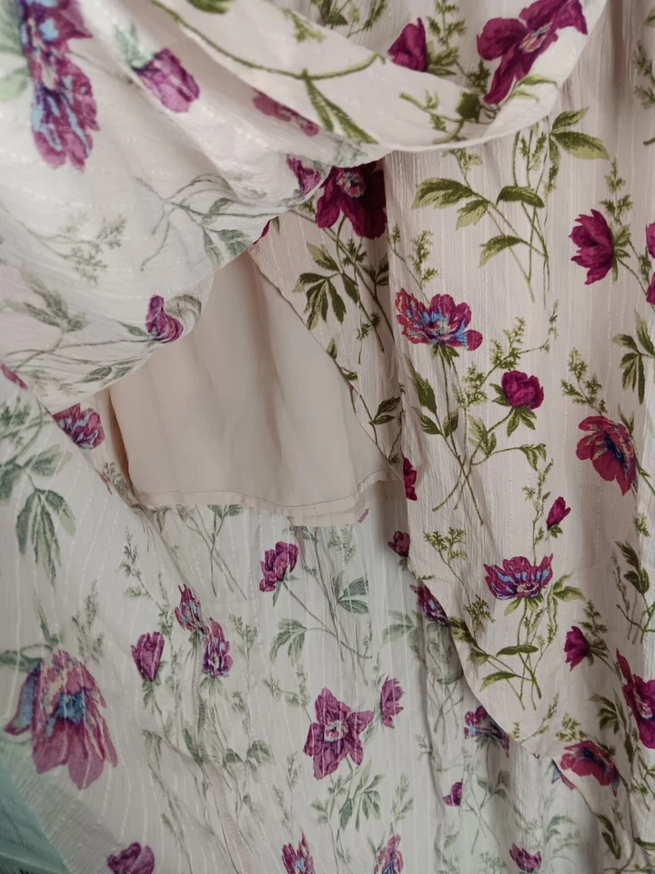 Falda American Eagle Para Mujer M Floral Tropical Boho Alta Baja Forrada Pull On Foto 3 de 4