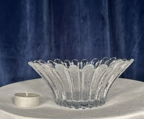 Blenko 847S 7” Clear Blown Glass Daisy Bowl