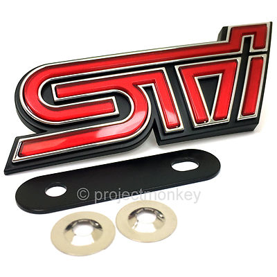❁⃘ OEM Subaru 11-14 Impreza WRX STi Front Grill Emblem Badge Red