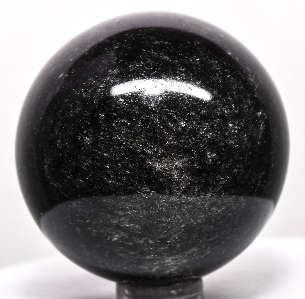 49mm Silver Sheen Black Obsidian Volcanic Glass Crystal Mineral