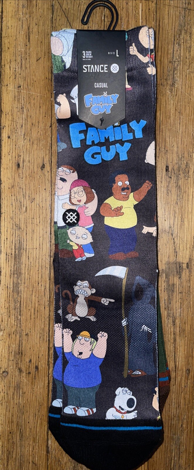 STANCE Socks - FAMILY GUY FAMILY VALUES 3 PACK-LARGE-CREW HEIGHT- New With Tags