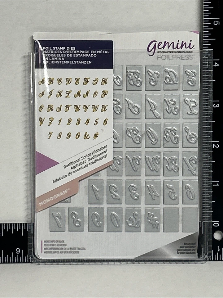 Gemini Monogram Die Traditional Script Alphabet 42 Pcs Silver - Image 3 of 4