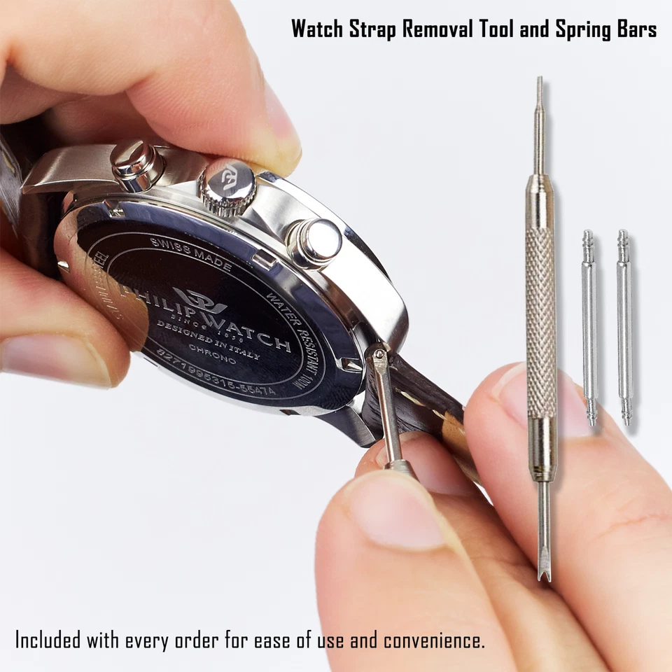 Correa de reloj Hirsch Regent Alligator - Hebilla de acero inoxidable + Batería adicional Foto 4 de 4