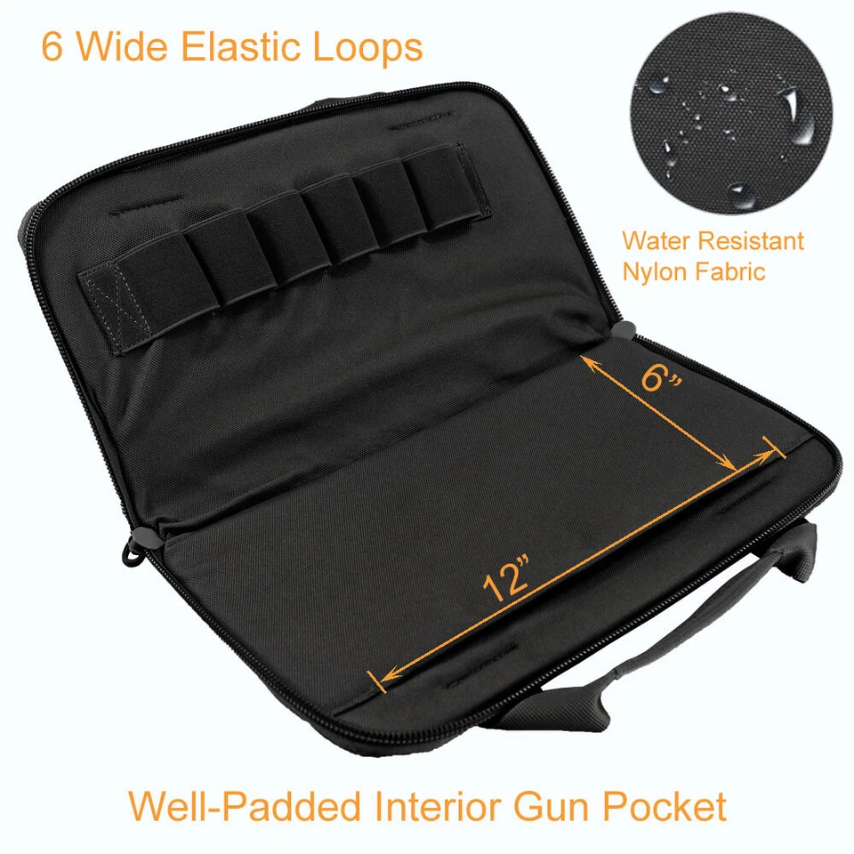 Tactical Pistol Case Padded Handgun Rug Shooting Attache Range Case Bag - Image 2 of 4