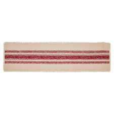 New Primitive Farmhouse CHRISTMAS RED STRIPE BURLAP Table Runner 72"